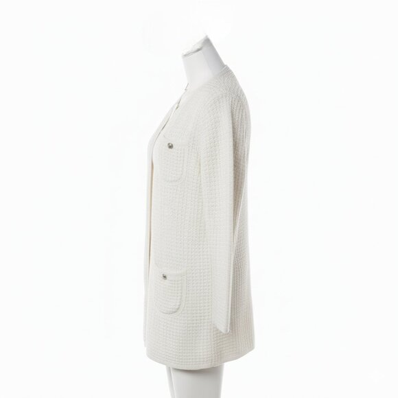 NWT Talbots Women's Textured Metallic Knit Cardigan Coat M - Picture 6 of 13